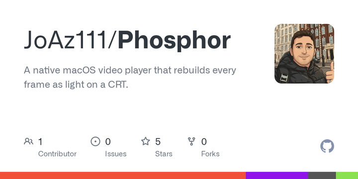 Phosphor - a CRT TV video player for your Mac