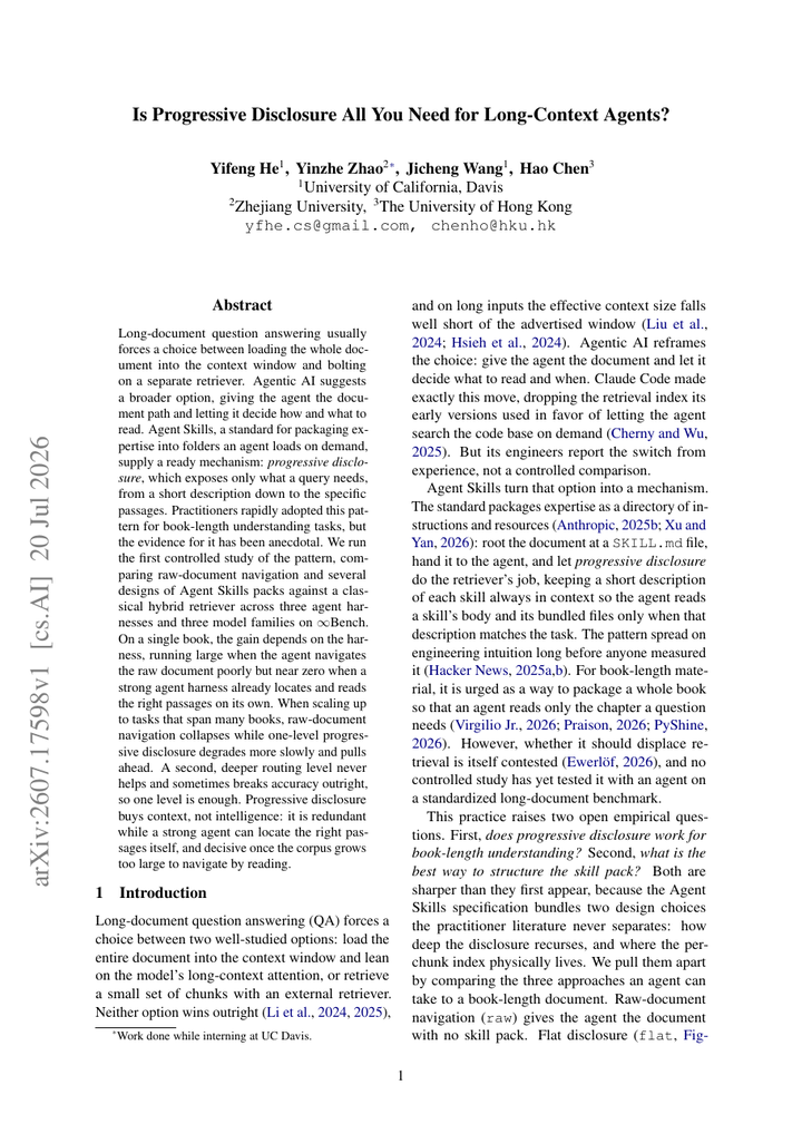 Is Progressive Disclosure All You Need for Long-Context Agents?