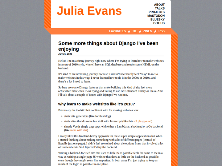 Some more things about Django I've been enjoying
