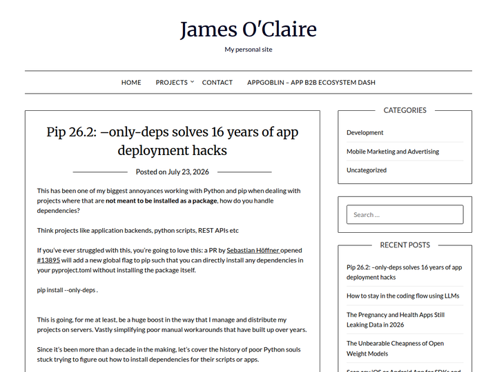 Pip 26.2: `--only-deps` solves 16 years of app deployment hacks