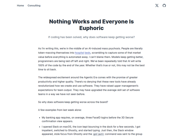 Nothing Works and Everyone Is Euphoric