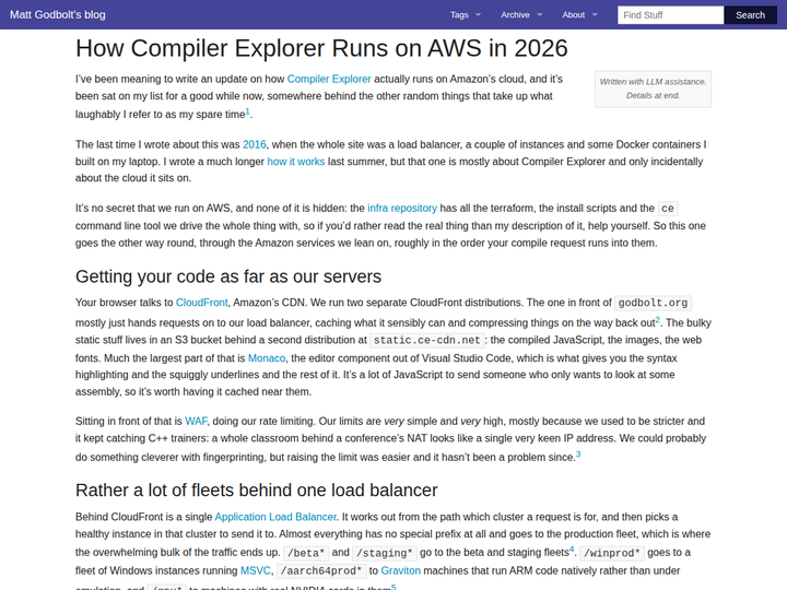 How Compiler Explorer Runs on AWS in 2026