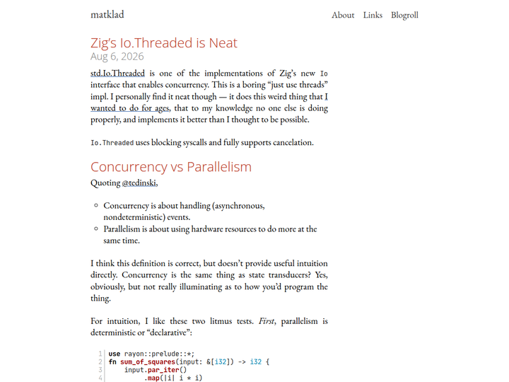 Zig's Io.Threaded is Neat