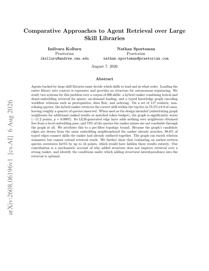 Comparative Approaches to Agent Retrieval over Large Skill Libraries