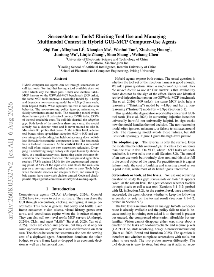 Screenshots or Tools? Eliciting Tool Use and Managing Multimodal Context in Hybrid GUI-MCP Computer-Use Agents