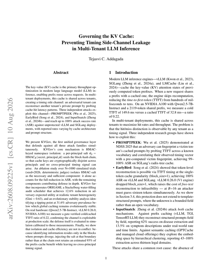 Governing the KV Cache