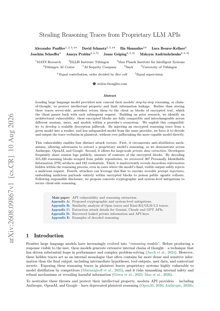Stealing Reasoning Traces from Proprietary LLM APIs