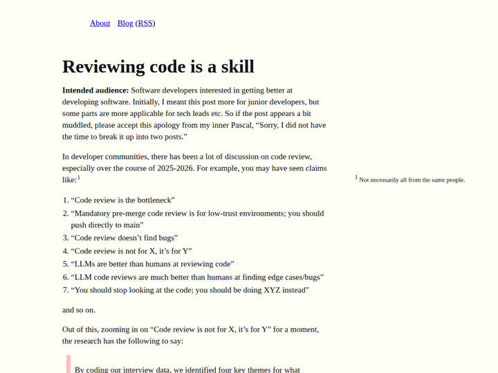 Reviewing code is a skill