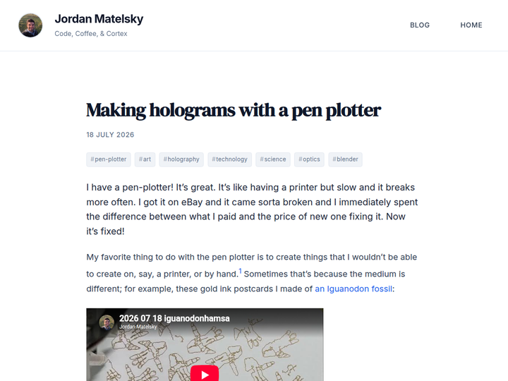 Making holograms with a pen plotter