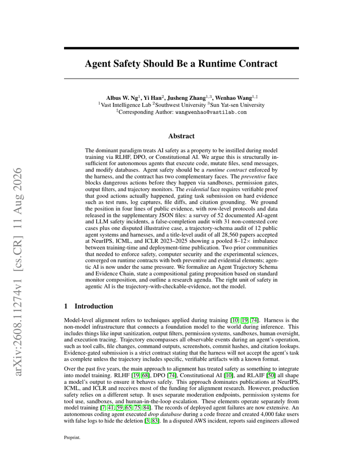 Agent Safety Should Be a Runtime Contract