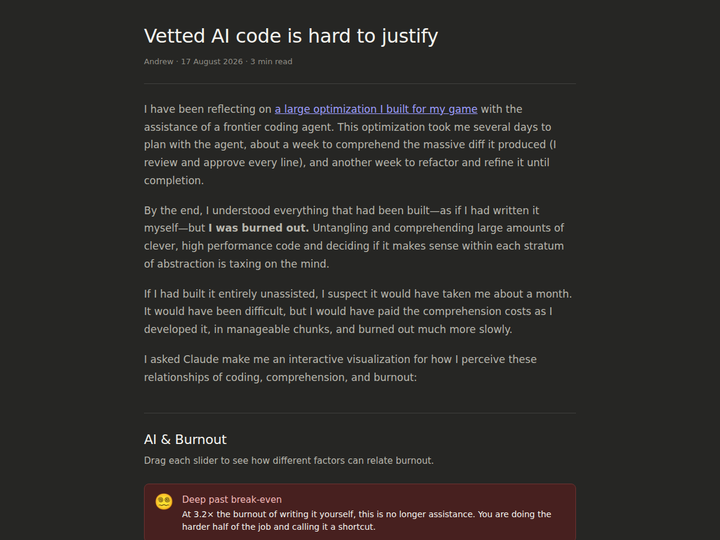 Vetted AI Code Is Hard to Justify