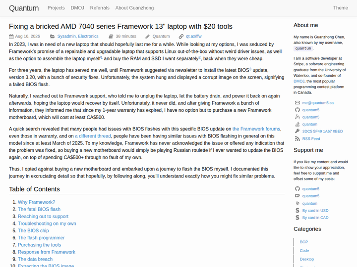Fixing a bricked AMD 7040 series Framework 13 laptop with $20 tools