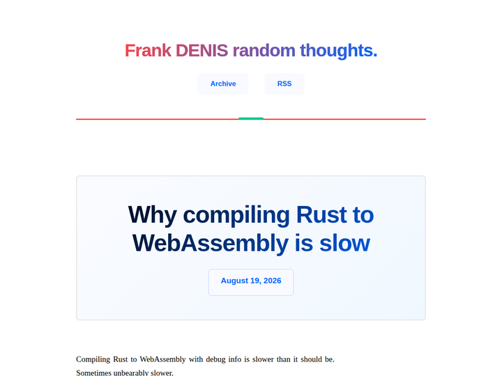 Why compiling Rust to WebAssembly is slow