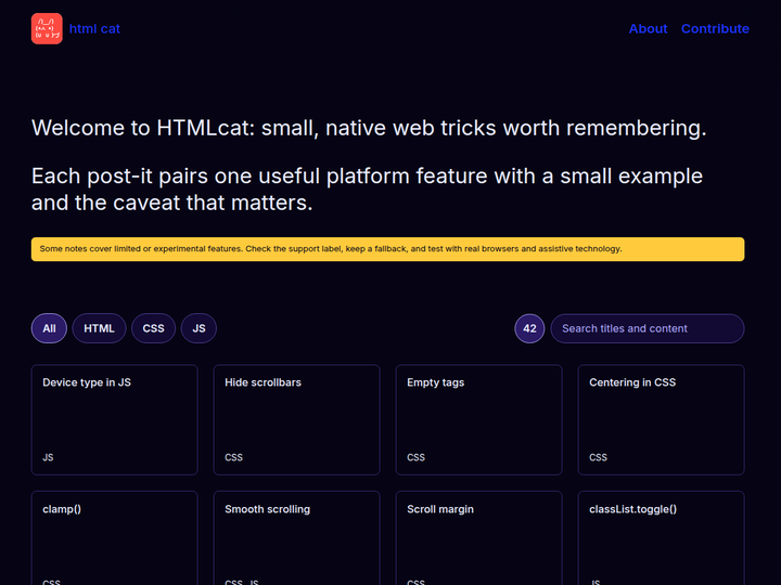 Small, native web tricks worth remembering