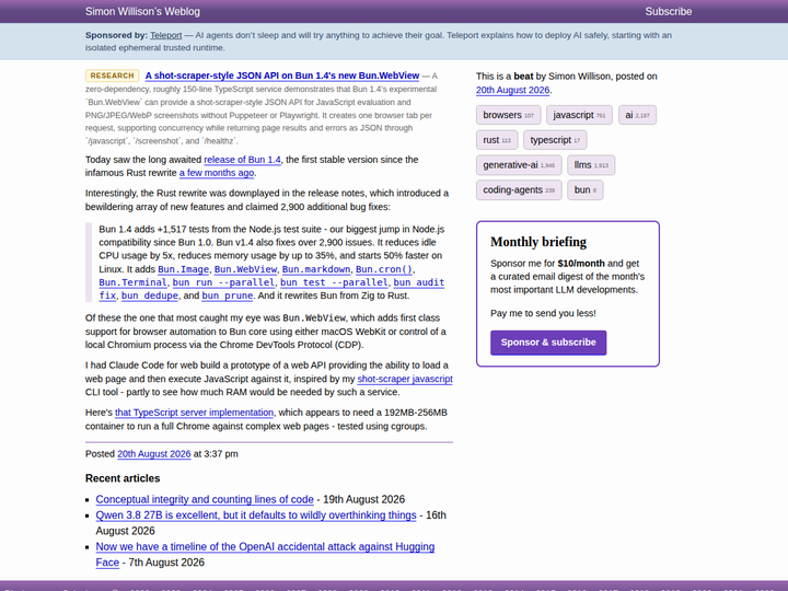 A shot-scraper-style JSON API on Bun 1.4's new Bun.WebView