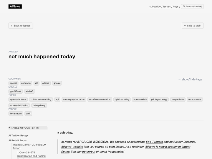 not much happened today