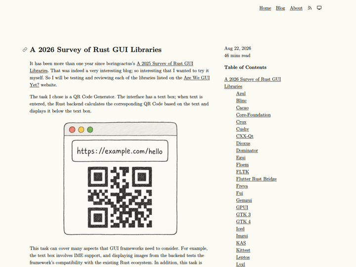 A 2026 Survey of Rust GUI Libraries