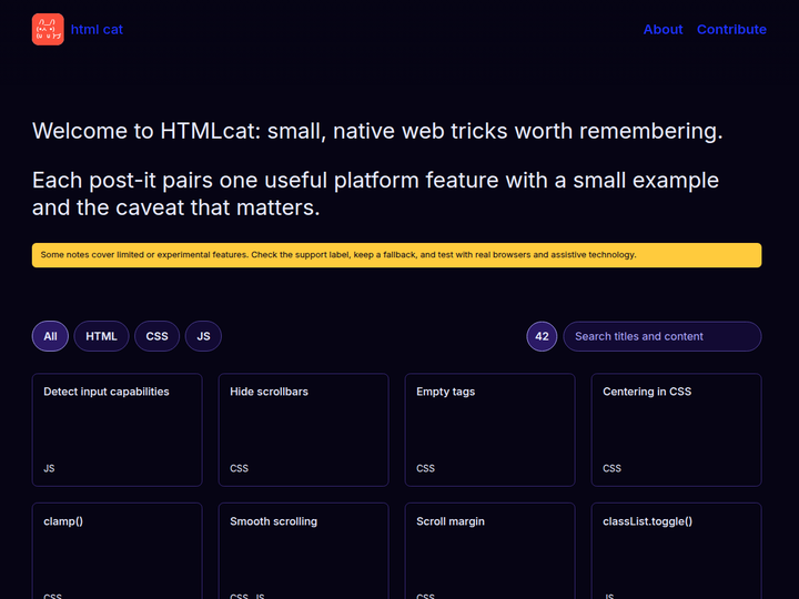 Small, native web tricks worth remembering