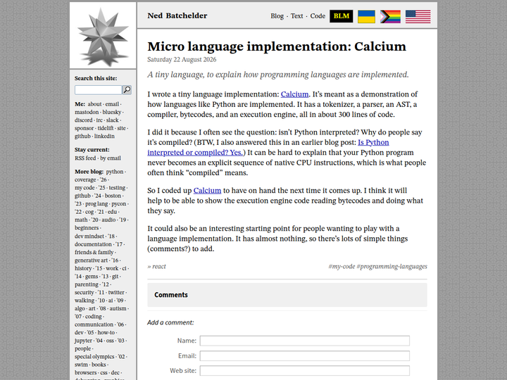 Micro language implementation: Calcium