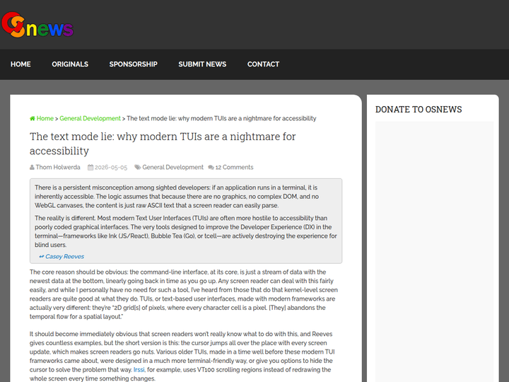 The text mode lie: why modern TUIs are a nightmare for accessibility