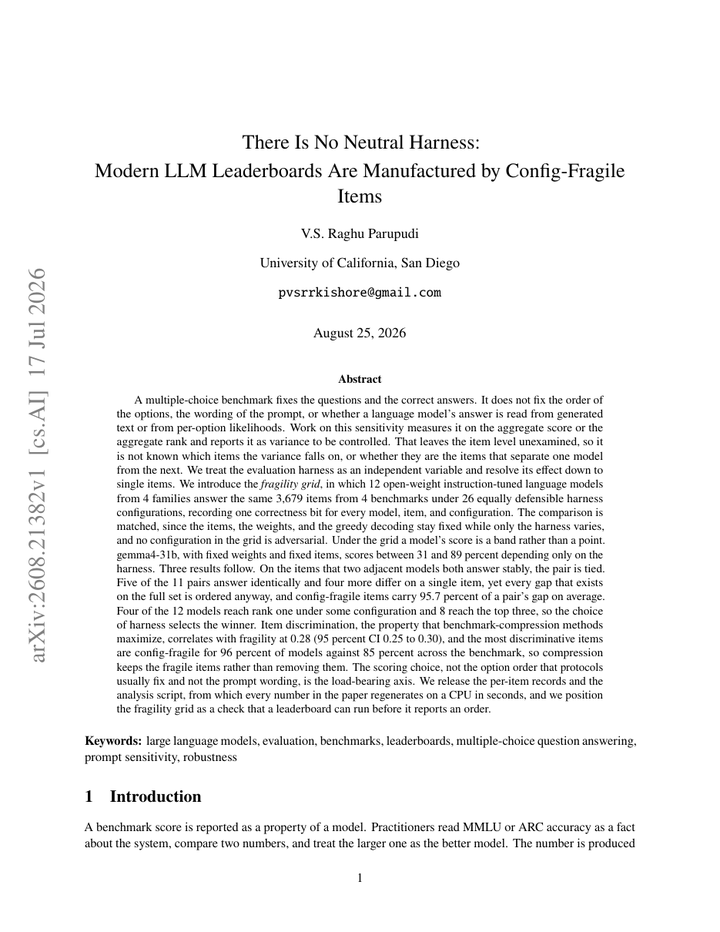 There Is No Neutral Harness: Measurement Instability in LLM Evaluation