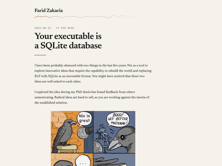 Your executable is a SQLite database