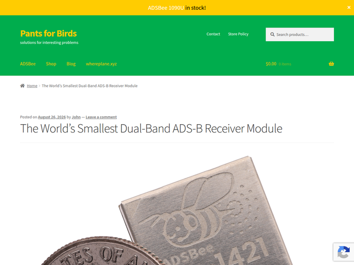 Smallest dual-band ADS-B receiver module