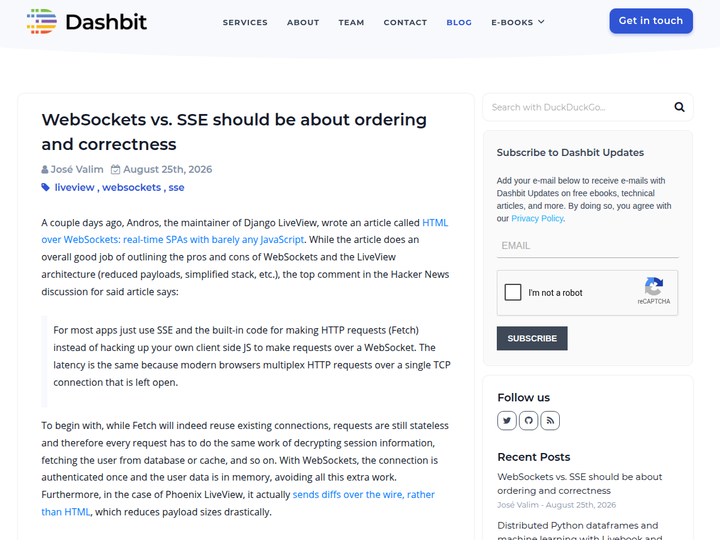 WebSockets vs. SSE should be about ordering and correctness