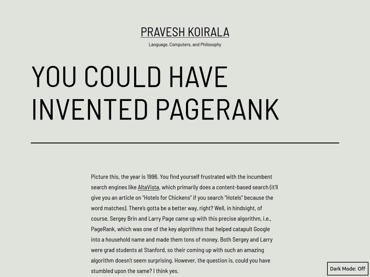 PageRank explained