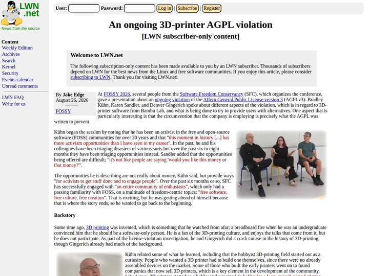 An ongoing 3D-printer AGPL violation