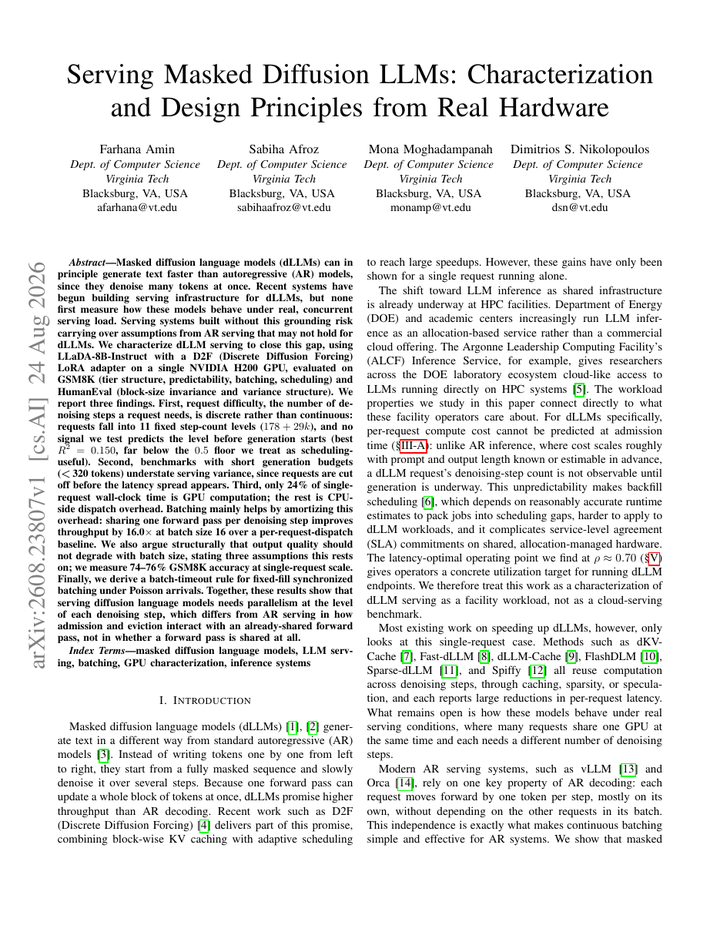 Serving Masked Diffusion LLMs