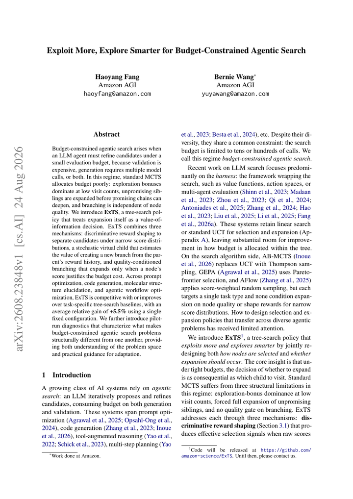 Exploit More, Explore Smarter for Budget-Constrained Agentic Search