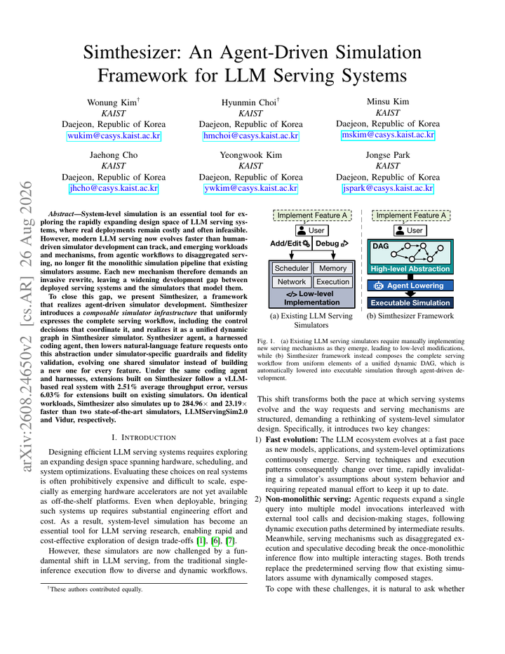 Simthesizer: An Agent-Driven Simulation Framework for LLM Serving Systems