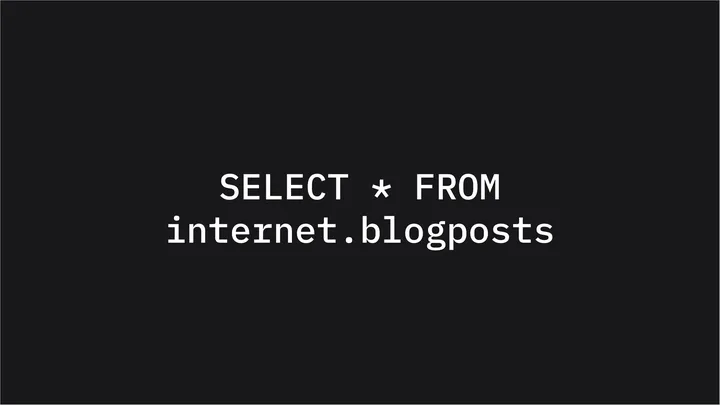 Select * from Internet.blogposts