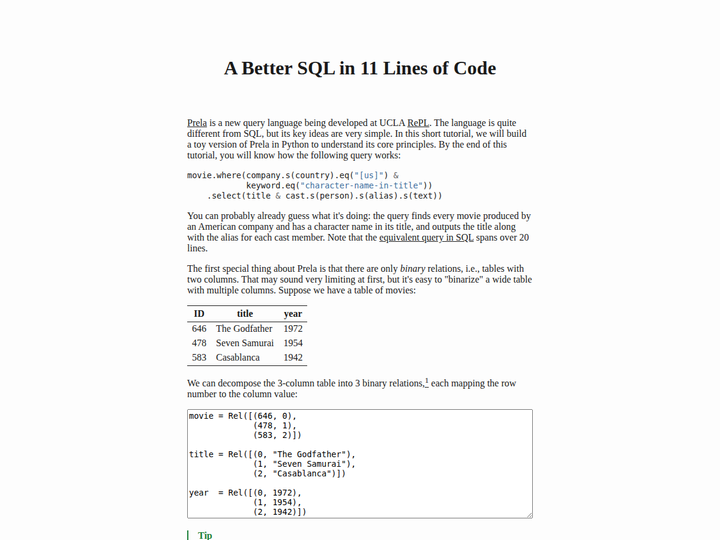 A better SQL in 11 lines of code