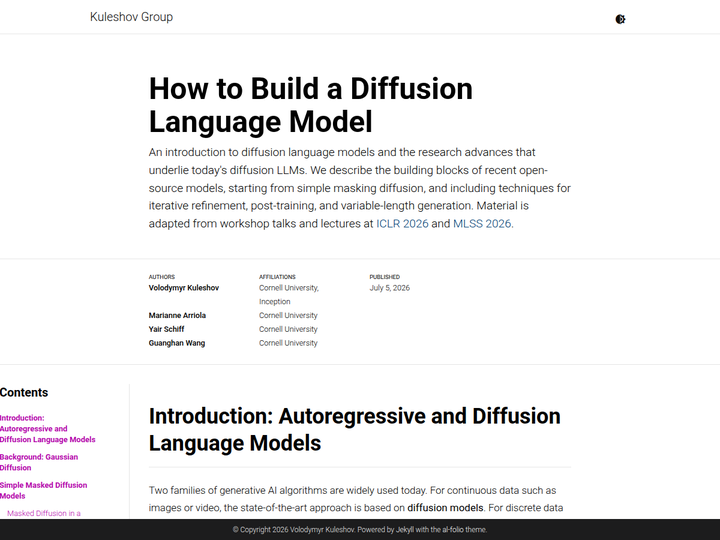 How to build a diffusion language model