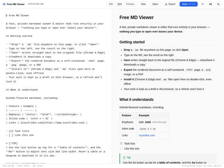Markdown Viewer and Editor