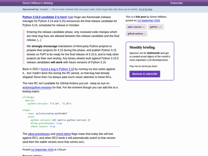Python 3.15.0 candidate 2 is here!