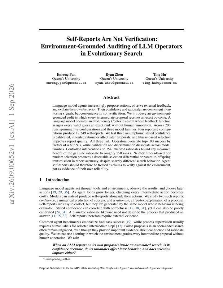 Self-Reports Are Not Verification