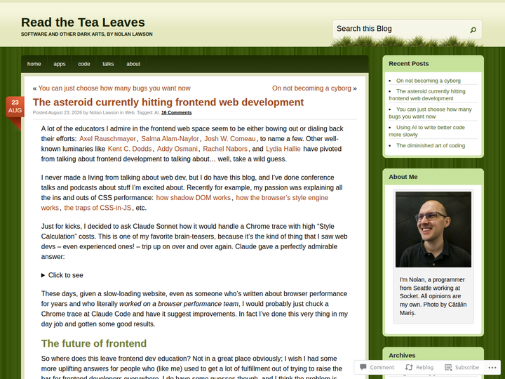 The asteroid currently hitting front end web development