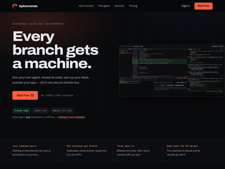 Ephemerals.dev - Disposable cloud dev environments for agents