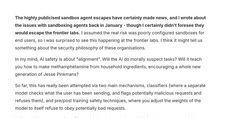 Have the frontier labs mixed up AI safety and security?
