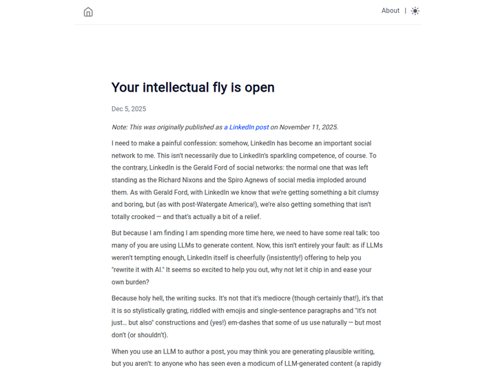 Your intellectual fly is open (2025)
