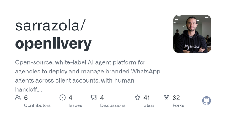 OpenLivery - open-source multi-tenant WhatsApp agents for agencies