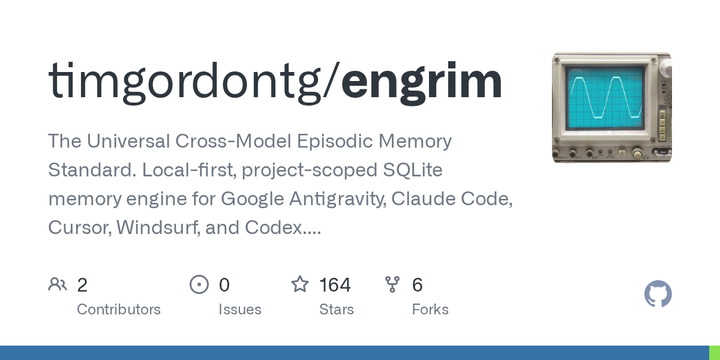 Engrim - A universal, local-first SQLite memory engine for AI CLIs