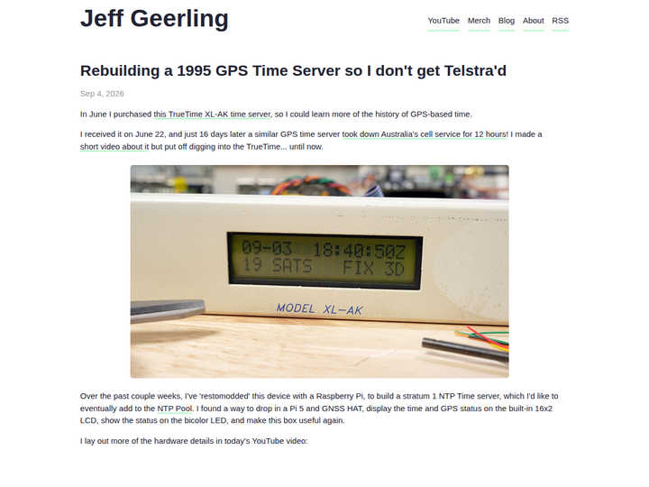 Rebuilding a 1995 GPS Time Server so I don't get Telstra'd