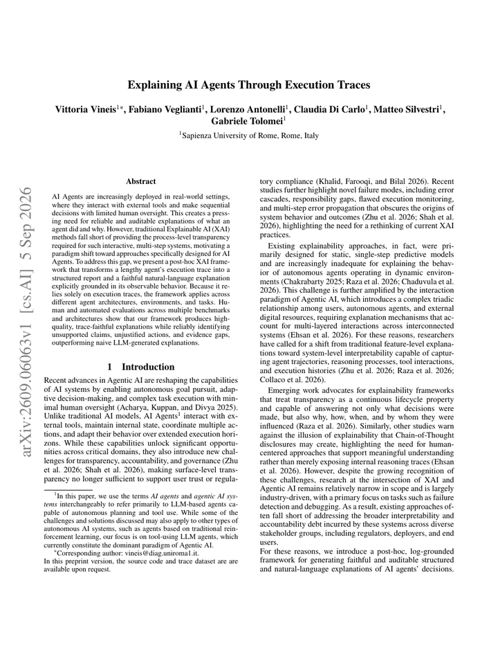 Explaining AI Agents Through Execution Traces