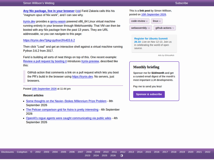 Any Nix package, live in your browser