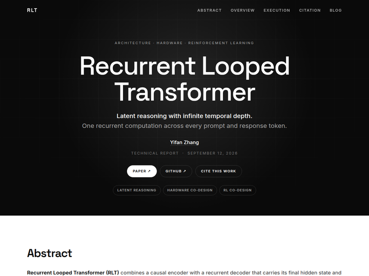 Recurrent Looped Transformer