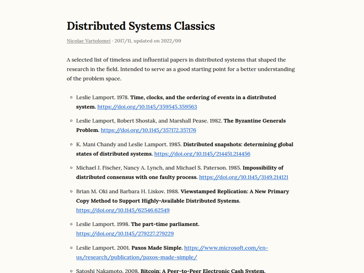 Distributed Systems Classics